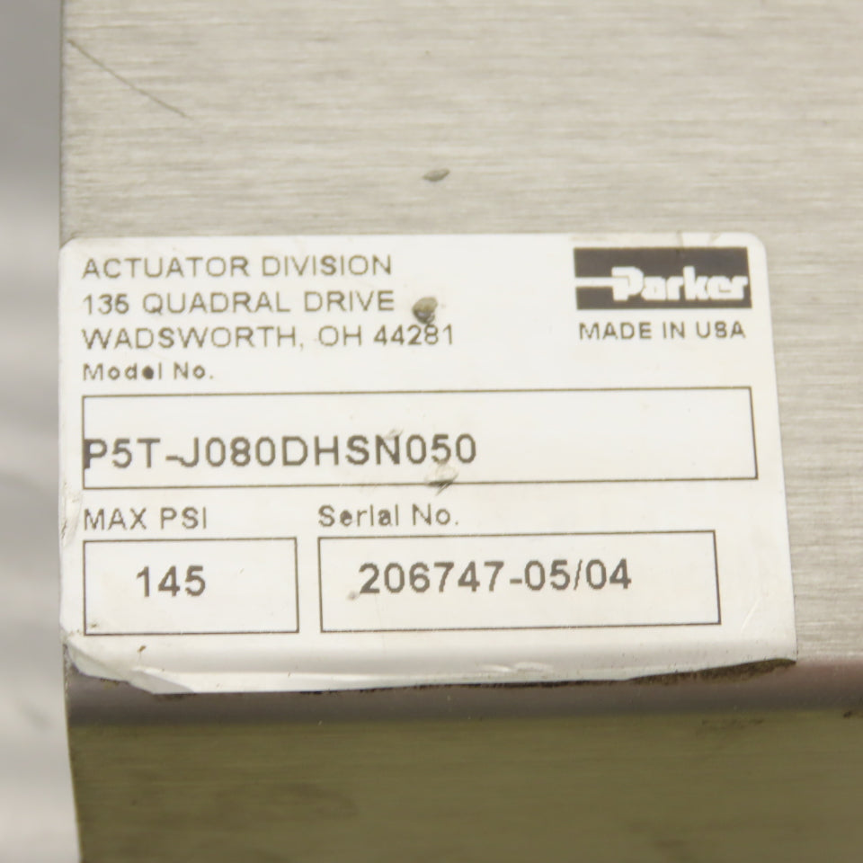 Parker P5T-J080DHSN050 Double Acting Guided Air Cylinder Slide 2" Stroke