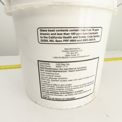 Potters 6ZC14 Ballotini Impact Glass Beads Blast Media 50-70 Mesh 50 Lb. Bucket