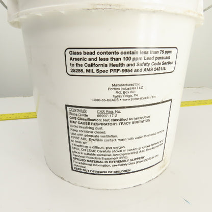 Potters 6ZC14 Ballotini Impact Glass Beads Blast Media 50-70 Mesh 50 Lb. Bucket
