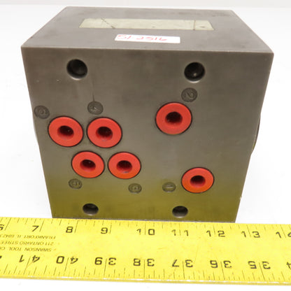 301B2F5A 6 Port Aluminum Hydraulic Rotary Union Manifold Right Angle G1/4