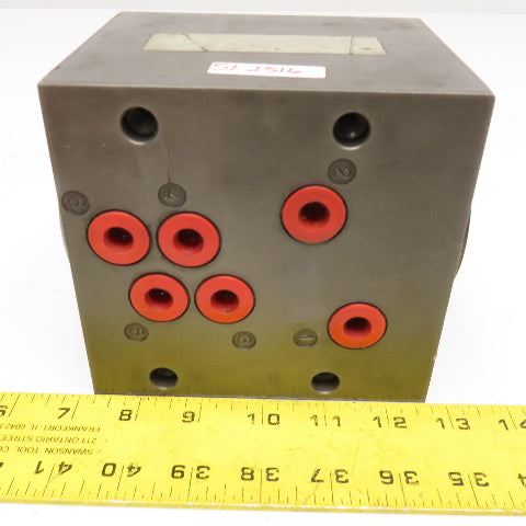 301B2F5A 6 Port Aluminum Hydraulic Rotary Union Manifold Right Angle G1/4