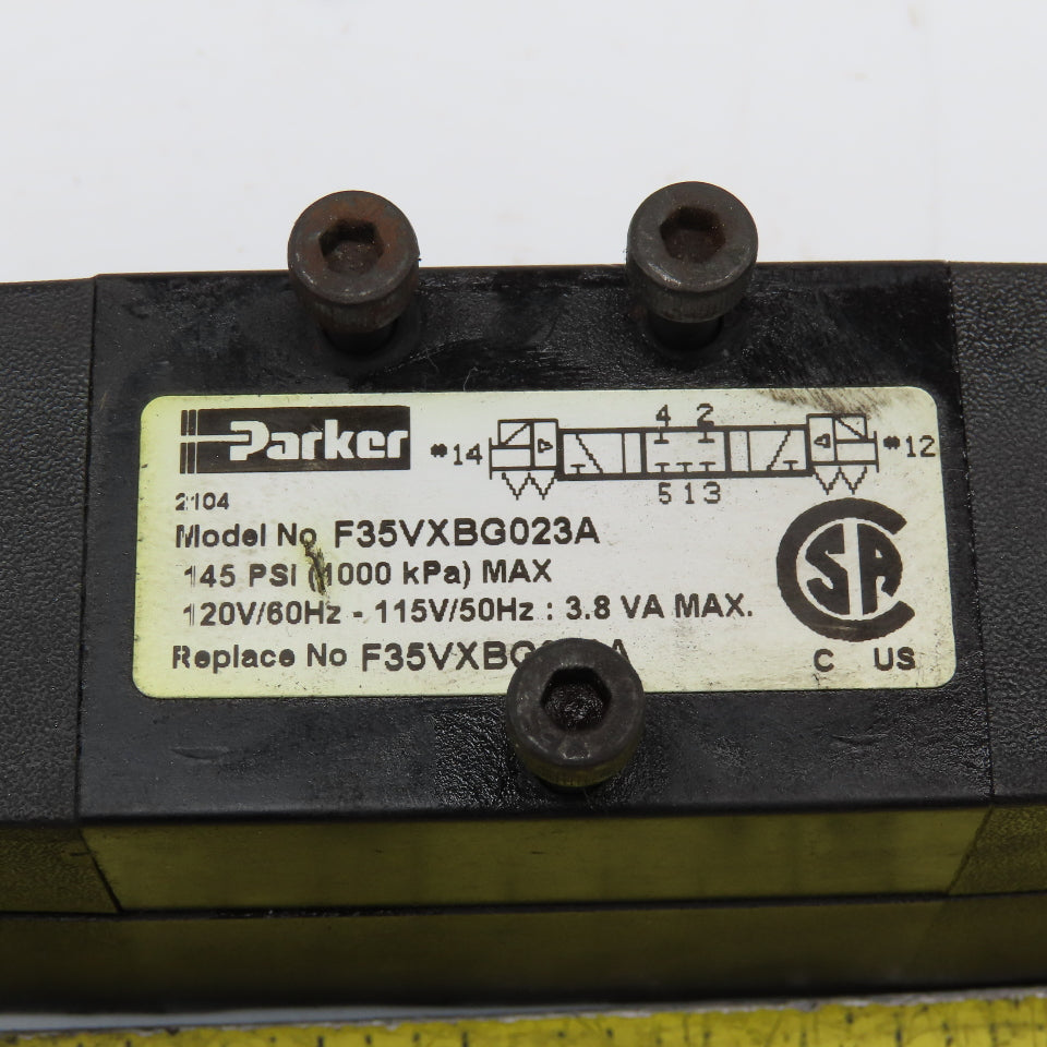 Parker F35VXBG023A 5/3 Closed Center Pneumatic Directional Valve 120V Coil