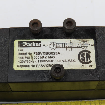 Parker F35VXBG023A 5/3 Closed Center Pneumatic Directional Valve 120V Coil