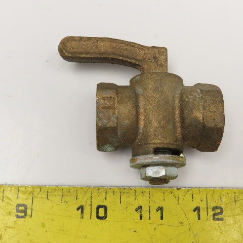 1/2" NPT Bronze Gas Cock Shut Off Valve