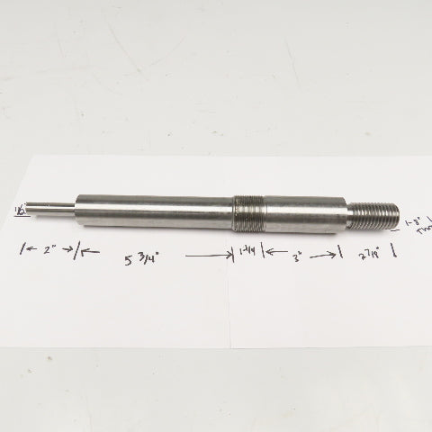 1-3/8" Pump Blower Fan Shaft 1"-8 Left Hand Thread 13-7/8" OAL See Info