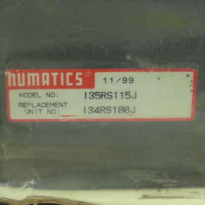 Numatics I35RS115J Solenoid Valve Regulator Replacement No. I24RS100J
