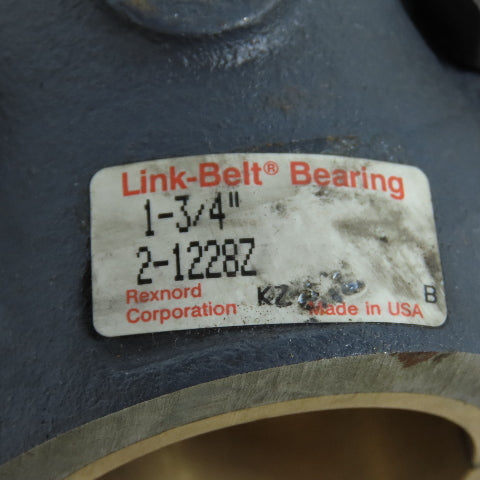 Link Belt 2-1228Z 2-Bolt 1-3/4" Pillow Block Bronze Sleeve Bearing Split Joint