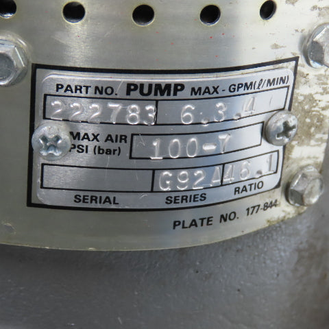 Graco 222-772 President 46:1 Ratio Check-Mate Pneumatic Elevator Pump 222783
