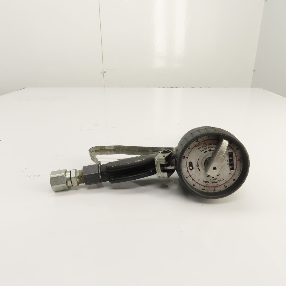 LL020504252 Analog Oil Meter 0-15 Quarts 1/2" NPT Lincoln Style