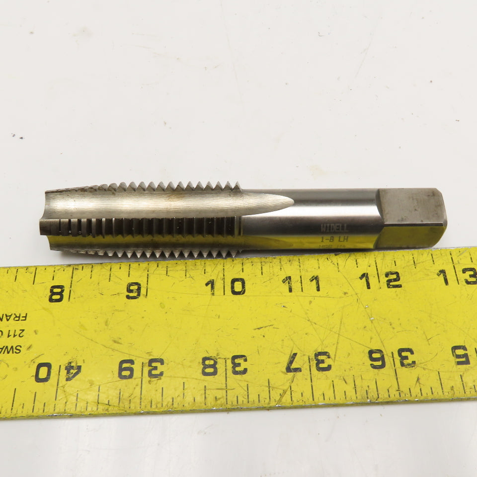 Widell 1"-8 Left Hand 4 Flute Straight Tapered Plug Tap