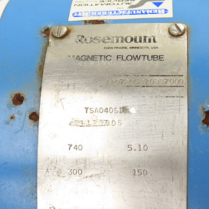 Rosemount 1107205310337000 TSA040S1 4" Magnetic Flowtube Meter