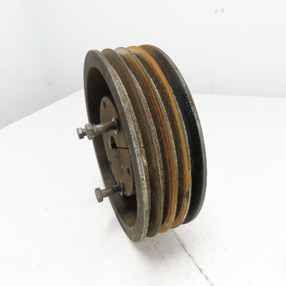 5A10 9 4 L 10-7/8" OD x 3-1/8" Wide 4-Groove V-Belt Pulley 3/8" Bore 2250RPM