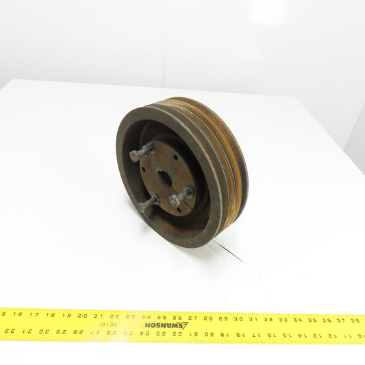 5A10 9 4 L 10-7/8" OD x 3-1/8" Wide 4-Groove V-Belt Pulley 3/8" Bore 2250RPM