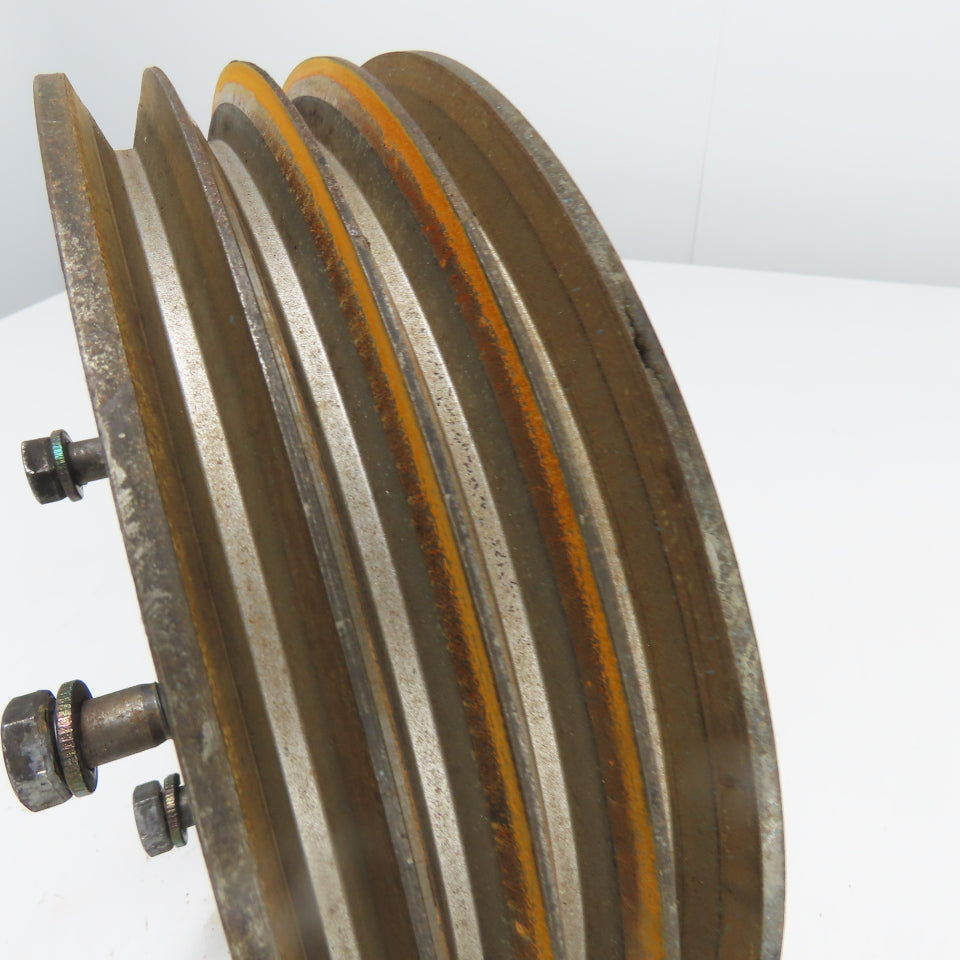 10-7/8" OD x 3-1/8" Wide 4-Groove V-Belt Pulley 3/8" Bore 2250RPM