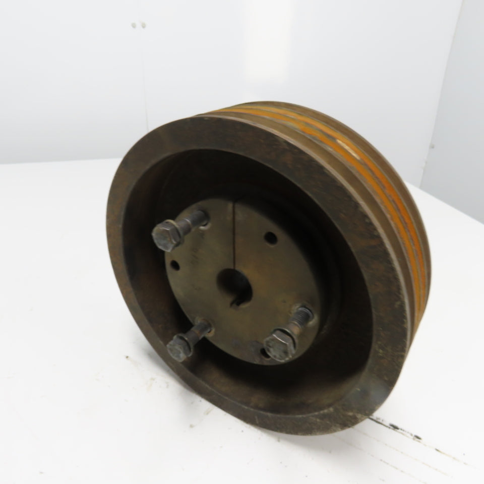10-7/8" OD x 3-1/8" Wide 4-Groove V-Belt Pulley 3/8" Bore 2250RPM