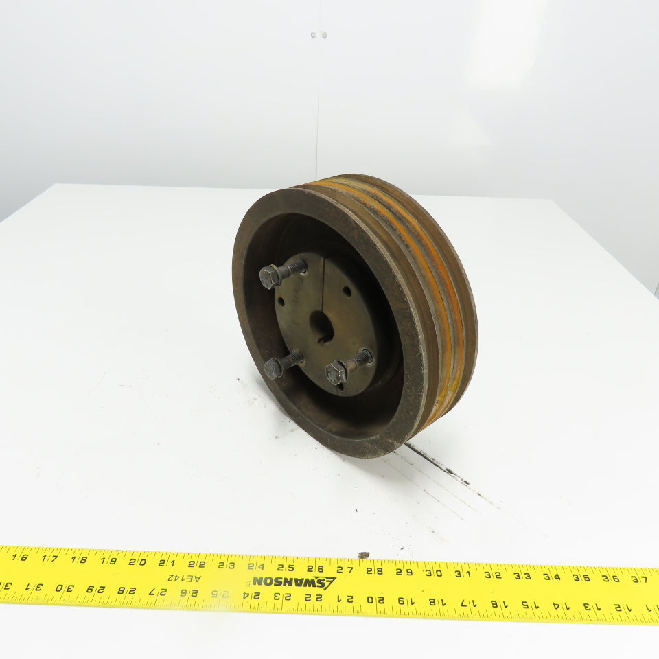 10-7/8" OD x 3-1/8" Wide 4-Groove V-Belt Pulley 3/8" Bore 2250RPM