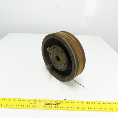 10-7/8" OD x 3-1/8" Wide 4-Groove V-Belt Pulley 3/8" Bore 2250RPM
