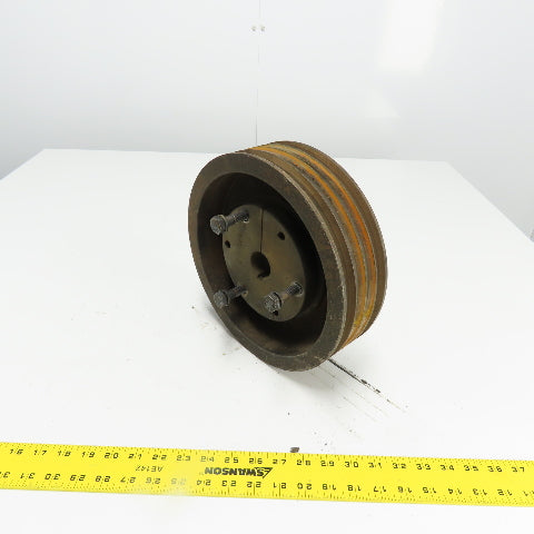 10-7/8" OD x 3-1/8" Wide 4-Groove V-Belt Pulley 3/8" Bore 2250RPM