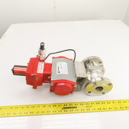 FlowTek 92-0830-113A0-532 F15 1.5" Air Actuated Stainless Ball Valve 275PSIG
