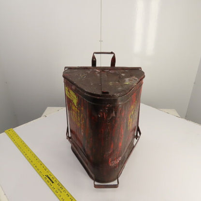 Eagle Model 910-FL Steel Oil Rag Waste Can 10 Gallon W/Foot Pedal Lid