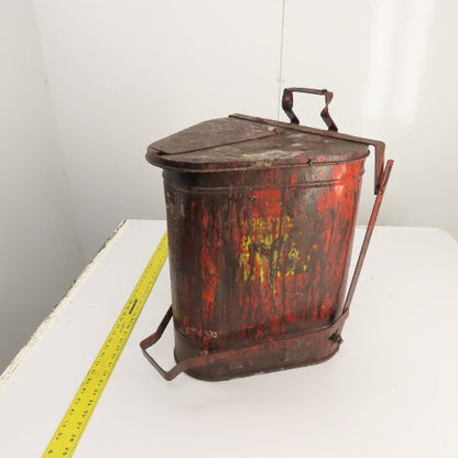 Eagle Model 910-FL Steel Oil Rag Waste Can 10 Gallon W/Foot Pedal Lid