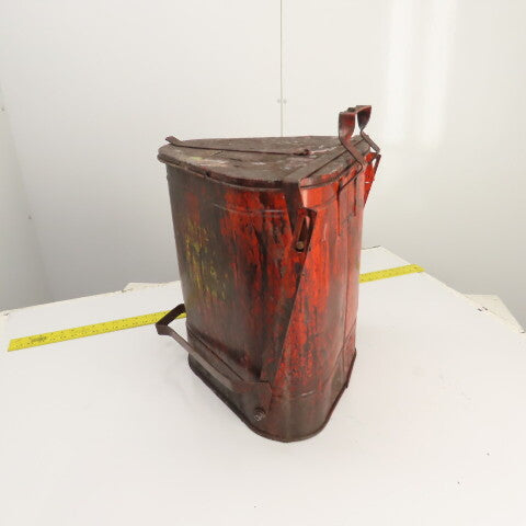 Eagle Model 910-FL Steel Oil Rag Waste Can 10 Gallon W/Foot Pedal Lid