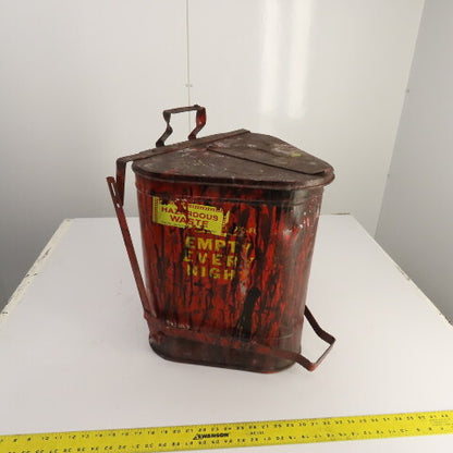 Eagle Model 910-FL Steel Oil Rag Waste Can 10 Gallon W/Foot Pedal Lid
