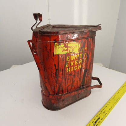 Eagle Model 910-FL Steel Oil Rag Waste Can 10 Gallon W/Foot Pedal Lid