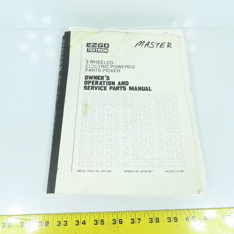 Cushman EZ-GO 640 Electric Powered Parts Picker Operation & Service Parts Manual