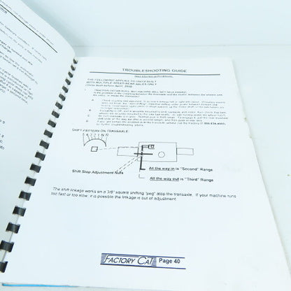 Factory Cat Model 40 & 40 HD Rider Scrubber Operator Manual Parts & Service Book