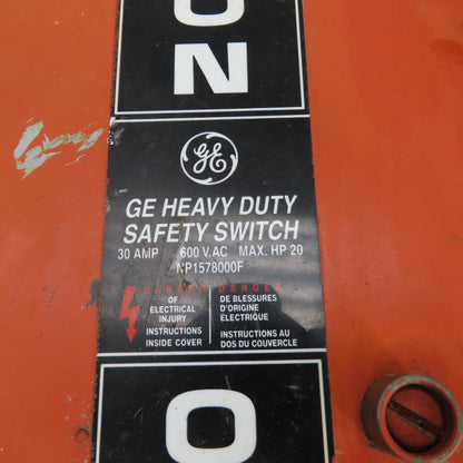 GE TH3361J 30A 600VAC Heavy Duty Fusible Disconnect Switch Type 1, 5, 12,