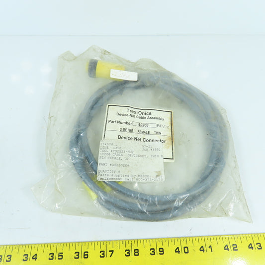 Trex-Onics 60206 Device Net Cable Assembly 2-Meter Female