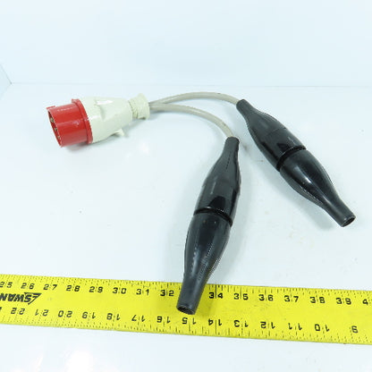 Walther 16A-6h Type 212 Pin & Sleeve Plug 2-Leg Splitter 16A 5 Wire 230/400 VAC