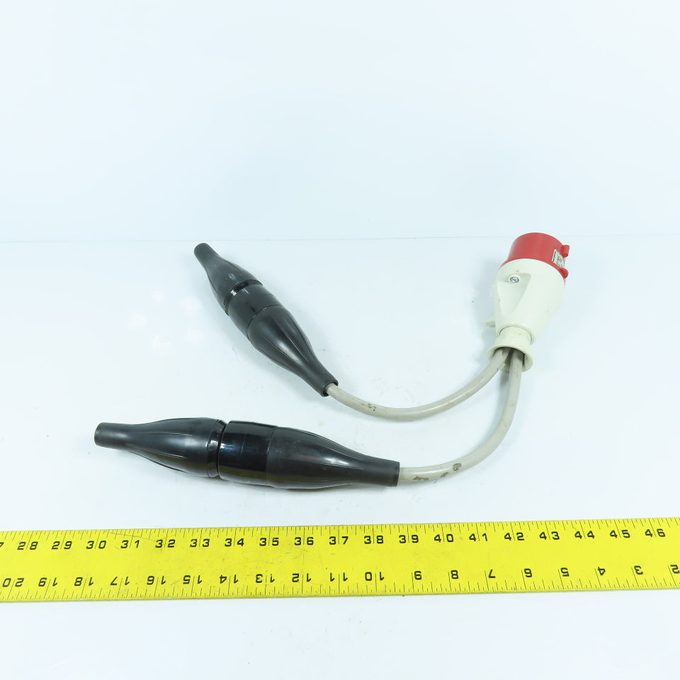 Walther 16A-6h Type 212 Pin & Sleeve Plug 2-Leg Splitter 16A 5 Wire 230/400 VAC