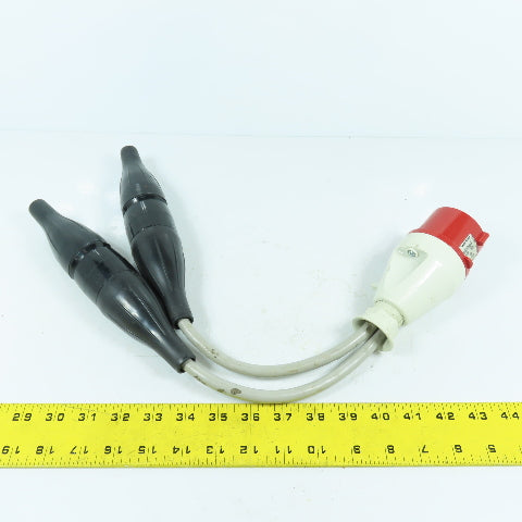 Walther 16A-6h Type 212 Pin & Sleeve Plug 2-Leg Splitter 16A 5 Wire 230/400 VAC
