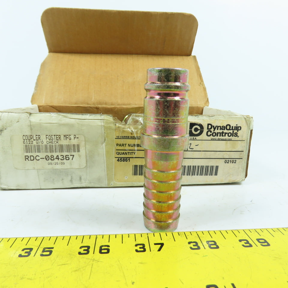 DynaQuip P6122 3/4" Barbed Hose Coupling W/O Check 6122 Lot Of 12