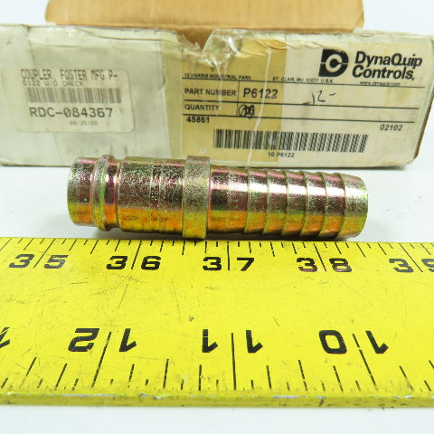 DynaQuip P6122 3/4" Barbed Hose Coupling W/O Check 6122 Lot Of 12