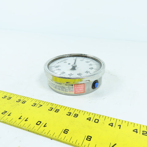 Ashcroft 3.5" 0-100 PSI Stainless 316 Pressure Gauge 3/8"