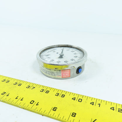 Ashcroft 3.5" 0-100 PSI Stainless 316 Pressure Gauge 3/8"