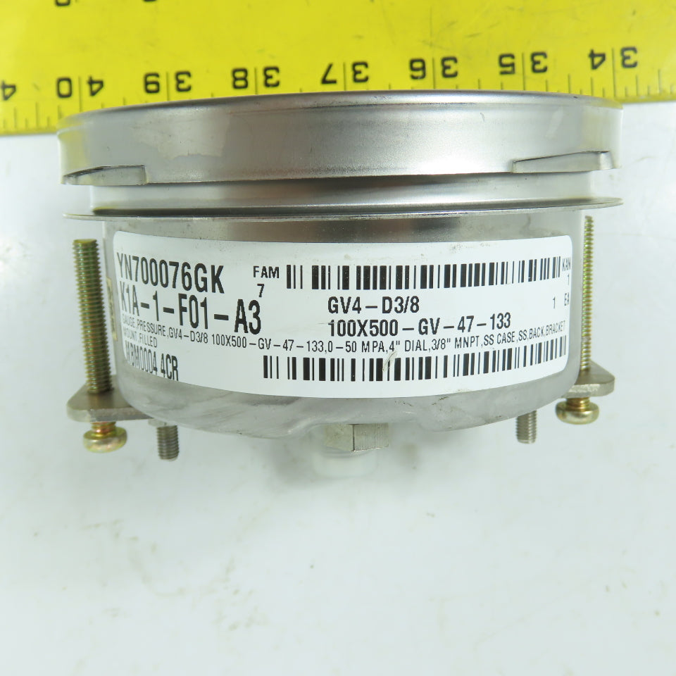 NKS GV4-D3/8 100X500-GV-47-133 Pressure Gauge 4" Face 0-500 kgf/cm2 0-50MPa 3/8"