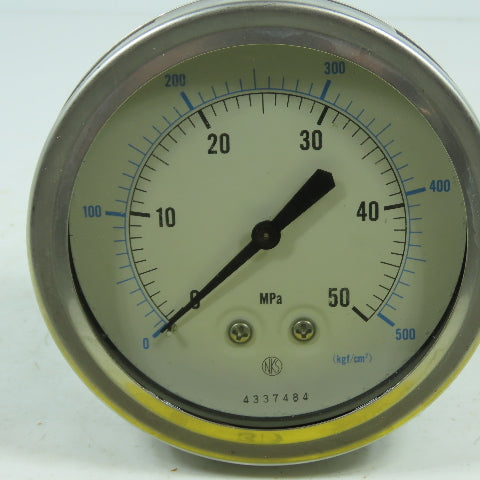 NKS GV4-D3/8 100X500-GV-47-133 Pressure Gauge 4" Face 0-500 kgf/cm2 0-50MPa 3/8"