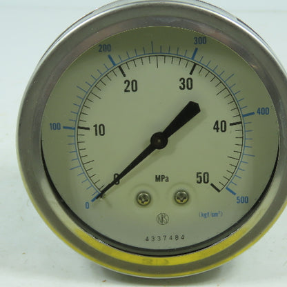 NKS GV4-D3/8 100X500-GV-47-133 Pressure Gauge 4" Face 0-500 kgf/cm2 0-50MPa 3/8"