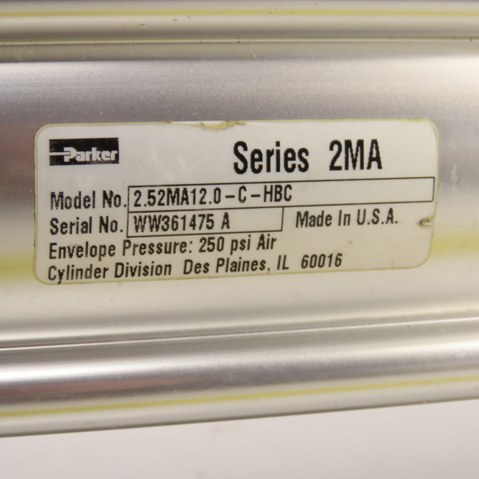 Parker 2.52MA12.0-C-HBC Double Acting Guided Air Cylinder 12" Stroke 2.5" Bore