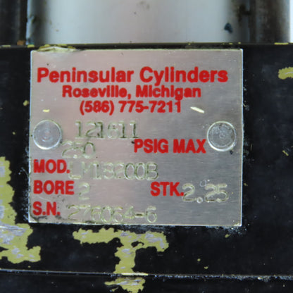 Peninsular LM18200B Double Acting Air Cylinder 250PSIG 2" Bore 2.25" Stroke