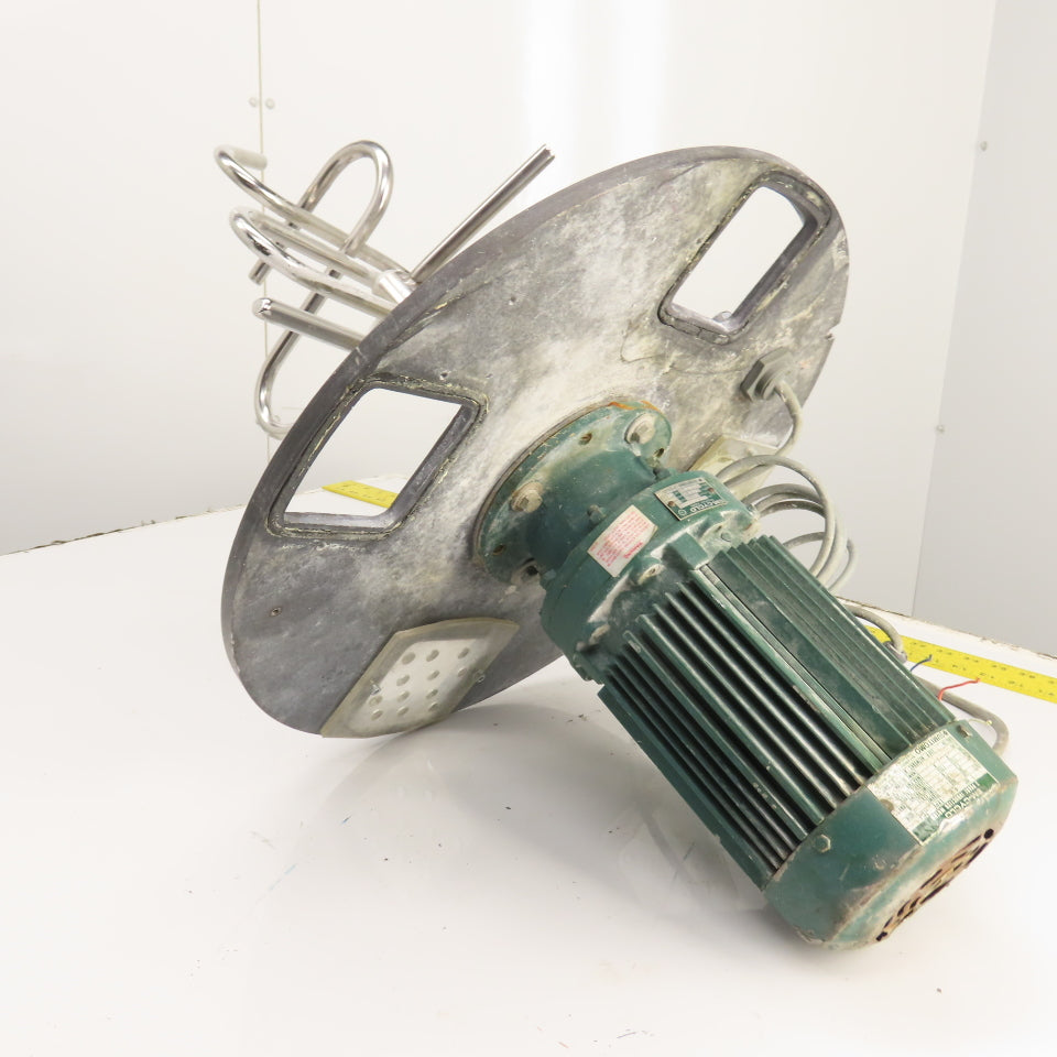 1HP Direct Drive Geared Agitator Mixer For 20" Container 230/460V 3PH 60.3RPM