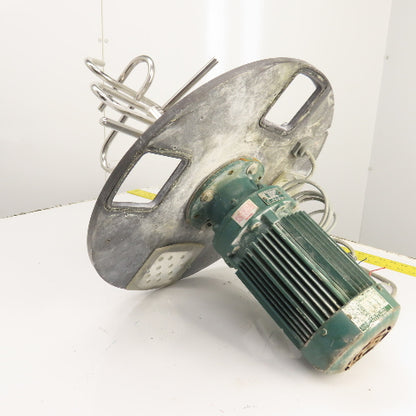 1HP Direct Drive Geared Agitator Mixer For 20" Container 230/460V 3PH 60.3RPM
