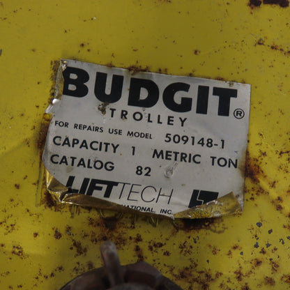 Budgit 509148-1 1 Ton Push/Pull Ball Bearing Hoist Trolley 3" - 5" Flange