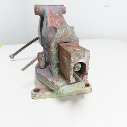 LS Starrett 924 Athol 4" Wide x 6" Open Swivel Base Bench Mount Machinists Vise