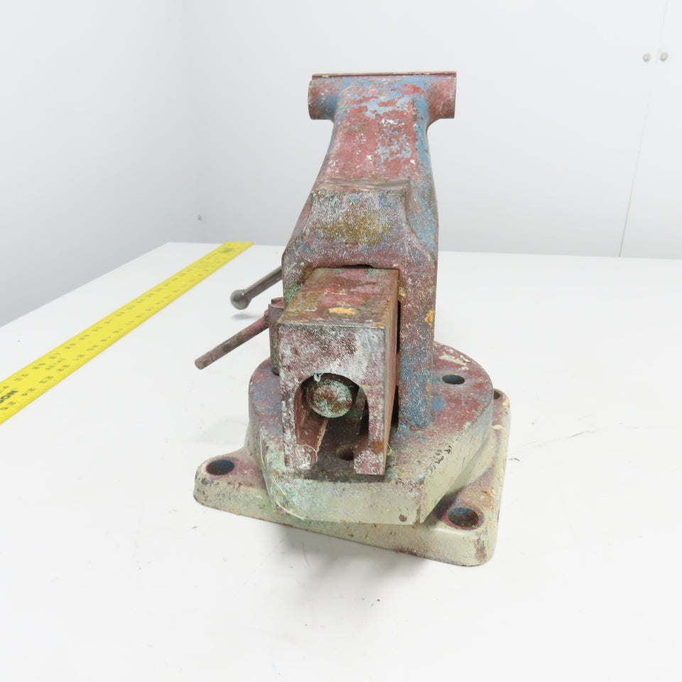 LS Starrett 924 Athol 4" Wide x 6" Open Swivel Base Bench Mount Machinists Vise