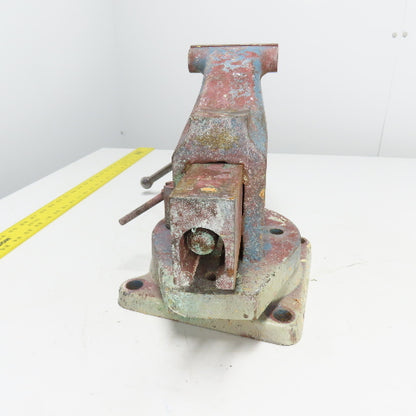 LS Starrett 924 Athol 4" Wide x 6" Open Swivel Base Bench Mount Machinists Vise